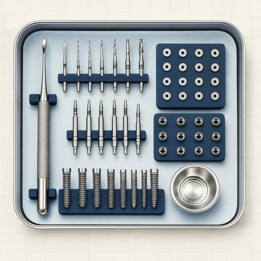 임플란트 수술 트레이 — 멸균 기구 정렬
