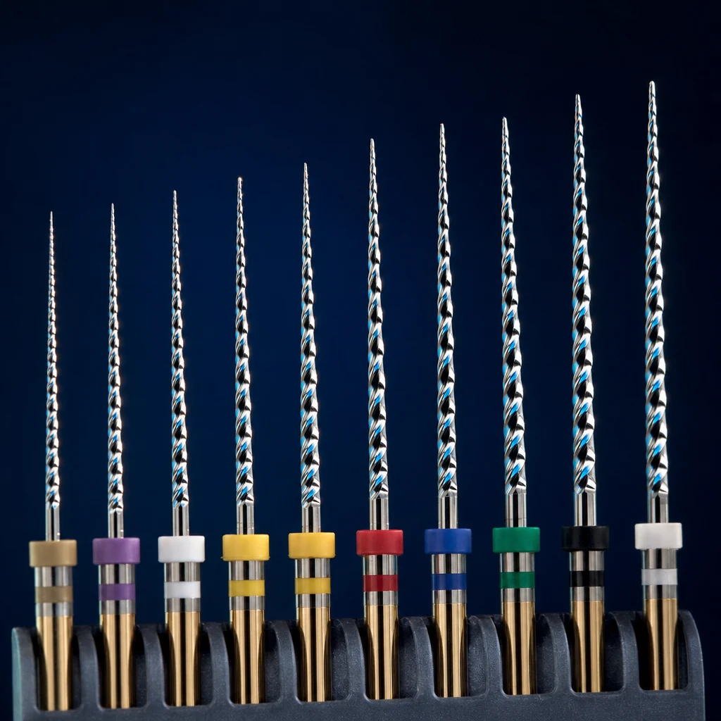 근관 파일 매크로 — 신경관 세척에 사용되는 정밀 기구